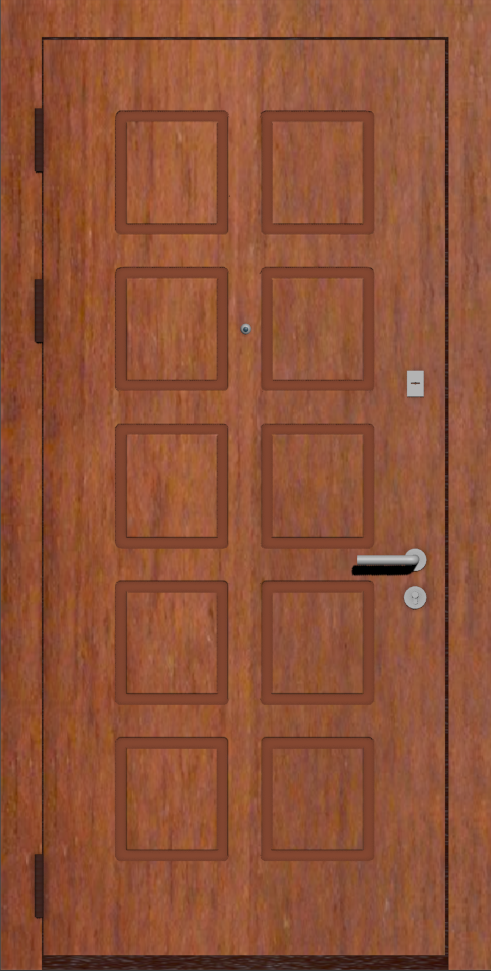 Надежная входная дверь с отделкой Шпон b10 красное дерево